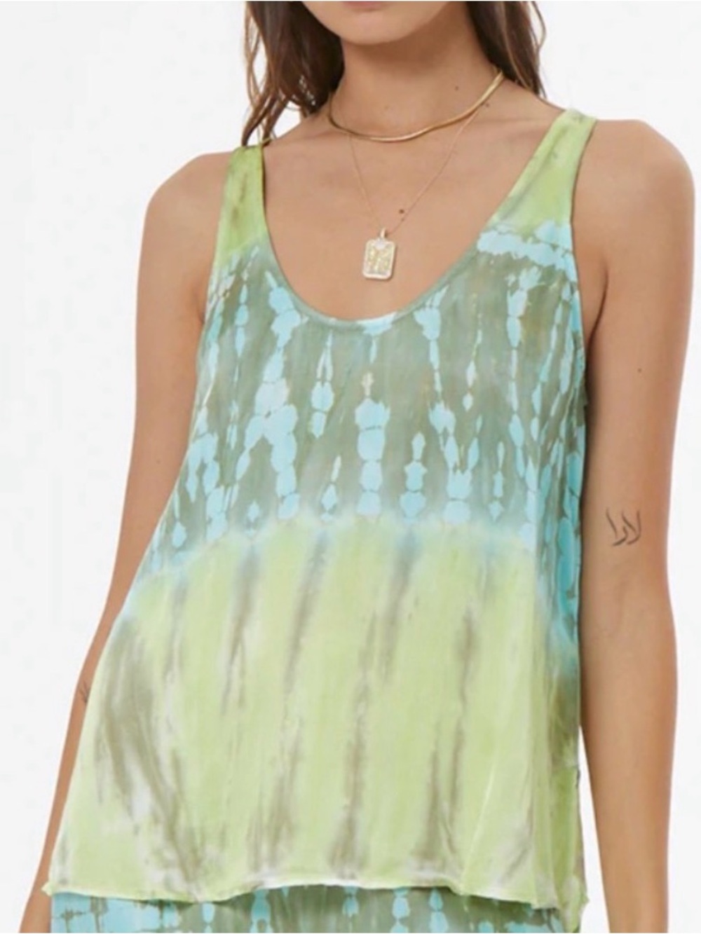 YFB Nari Tank Top Relaxed Swing Fit Green Blue Ombre Size M - EUC